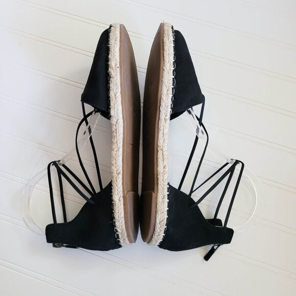Eileen Fisher Sandals Womens 8.5 Black Nubuck Lee Espadrille Flats - Picture 6 of 9